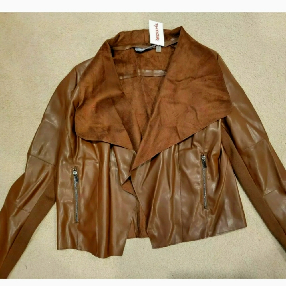 Bagatelle Faux Leather (pleather) waterfall jacket